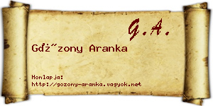 Gózony Aranka névjegykártya