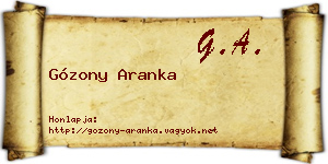 Gózony Aranka névjegykártya