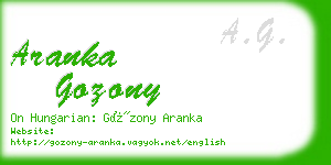 aranka gozony business card